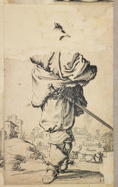 Nobleman with Fur Breastplate, from La Noblesse de Lorraine (verso) by Jacques Callot